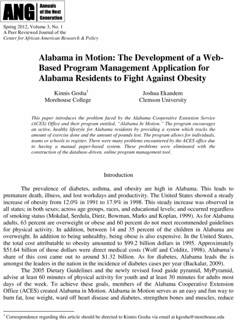 Product picture Alabama in Motion: The Development of a Web-Based Program